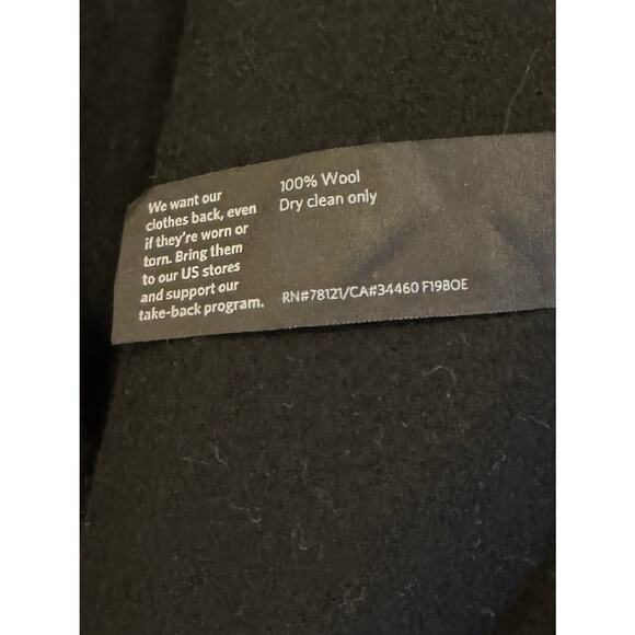 Eileen Fisher 100% Wool Black Open Front Blazer Jacket Coat XS Classic Minimal - Picture 6 of 8